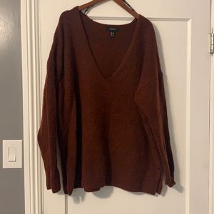 Forever 21 oversized cozy v neck sweater